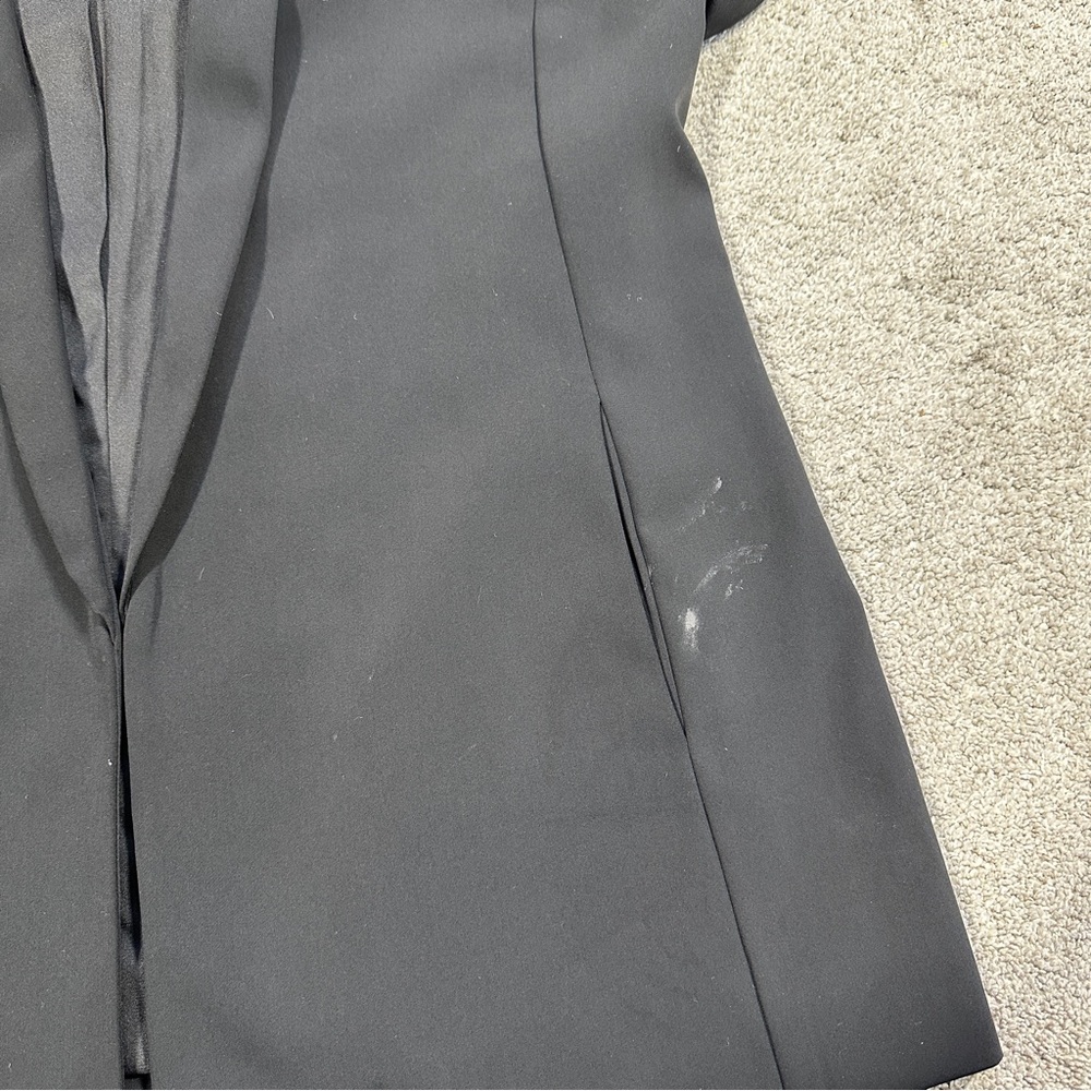 Chico’s Women’s Ruched Sleeve Blazer Open Front Lined Office in Black 2/US 12 - Picture 12 of 14